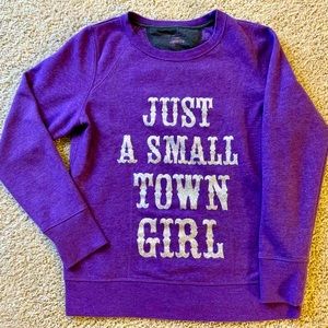Sweatshirt - Purple & Silver Sparkle, Women's Small - Just A Small Town Girl